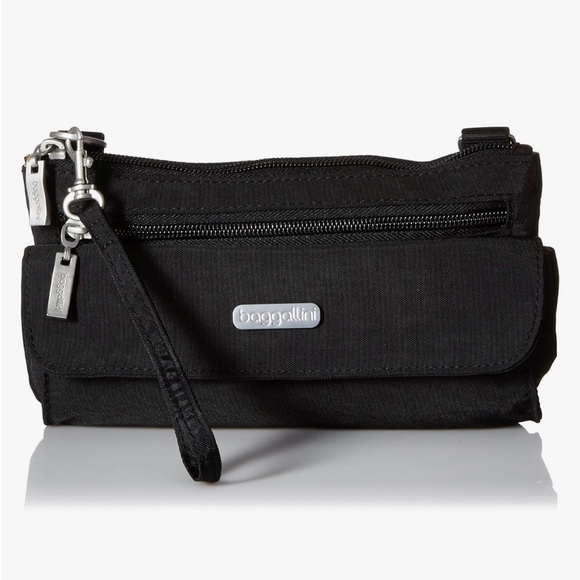 Baggallini Plaza Mini Travel Crossbody Black/Sand Bag - Picture 1 of 10